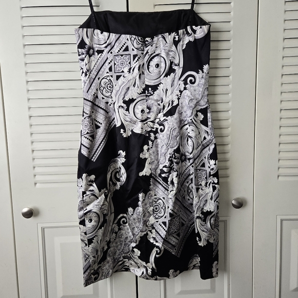 David Meister Y2K Silk Spaghetti Strap Paisley Bling Sheath Dress Size 8 #061 - Picture 3 of 9